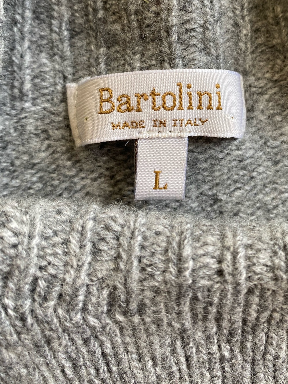 Bartolini Made in Italy Gray Colorblock Mock Neck Wool Cashmere Sweater Size L - Picture 5 of 7